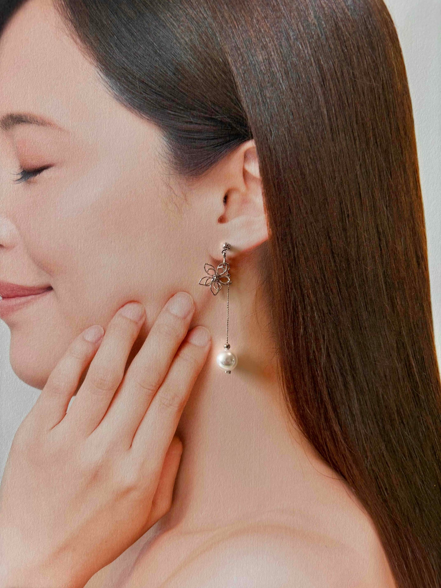 フラワーパールピアス